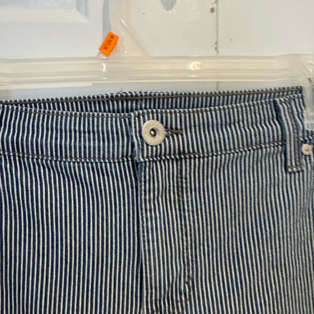 Style & Co. Blue Pinstriped Ankle Jeans Capri - Picture 2 of 5